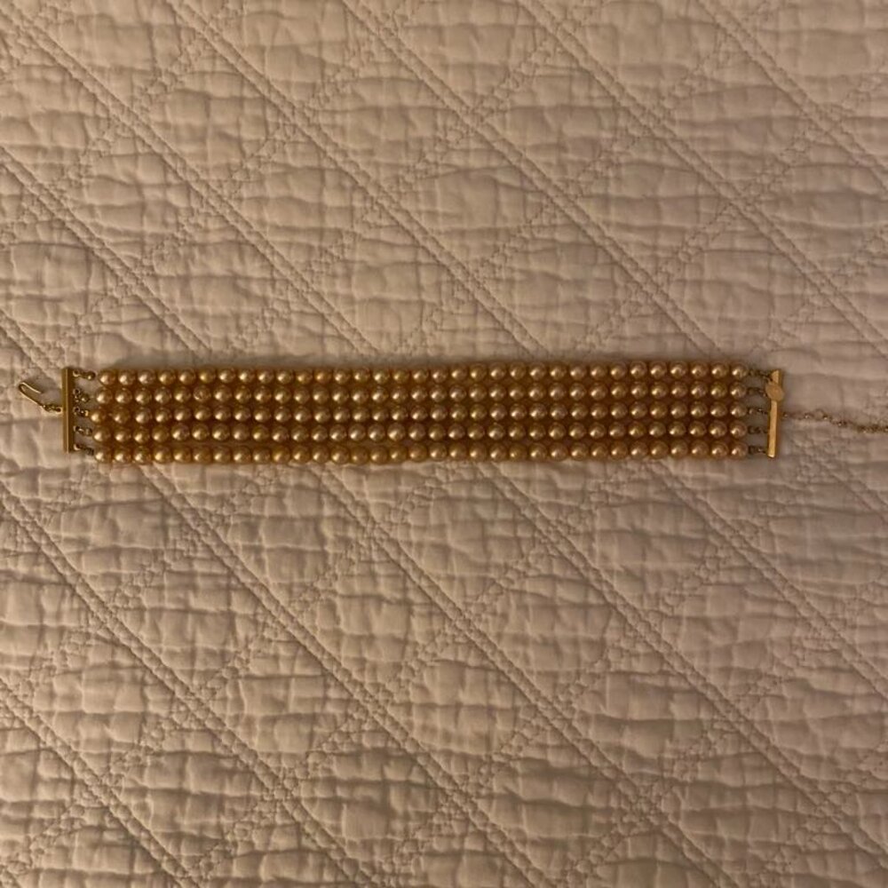 Kenneth Jay Lane Vintage 5-Strand Pearl Choker - Picture 2 of 5